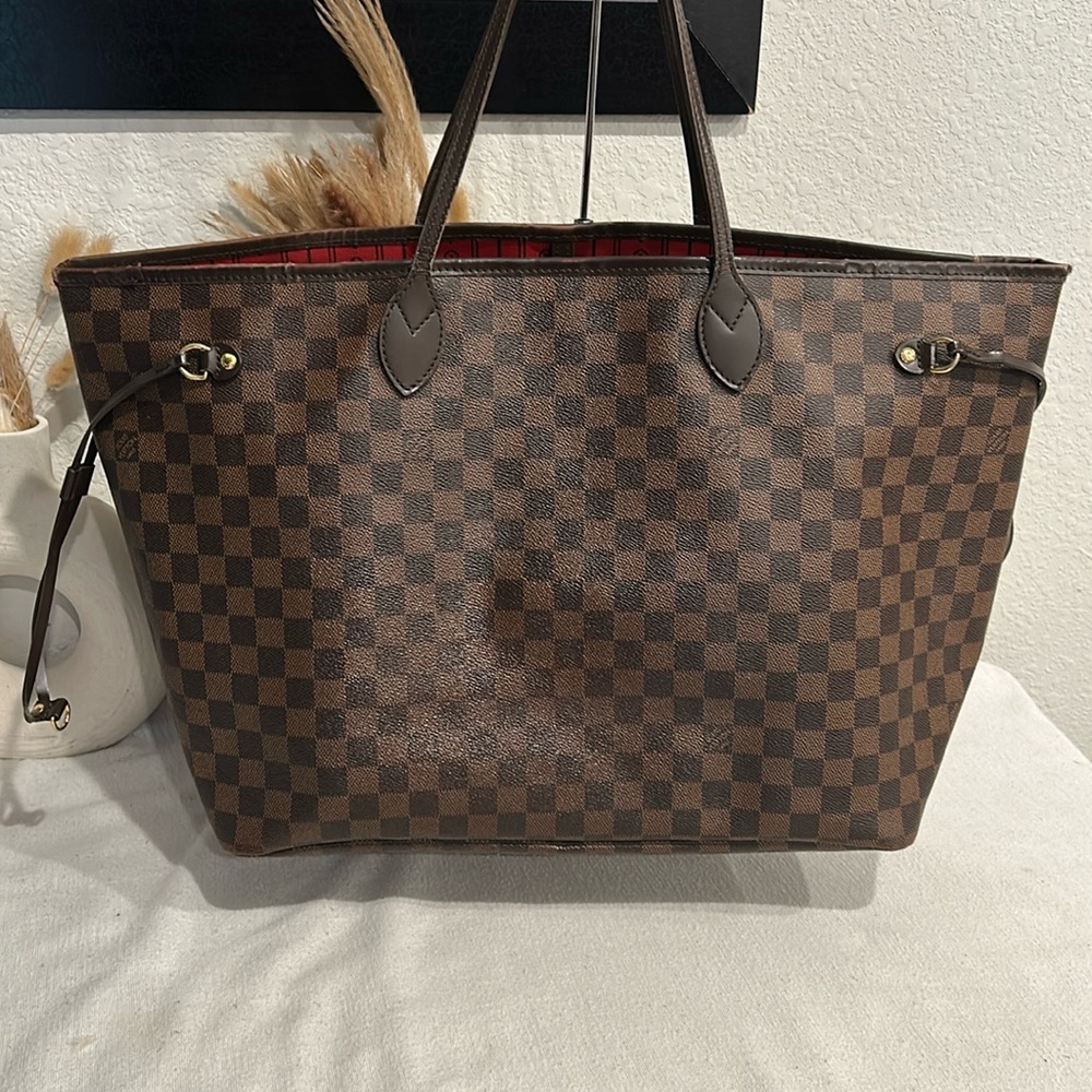 Louis Vuitton Neverful MM N51106 tote Bag GI0142 Ebenu+ COA - Picture 5 of 17